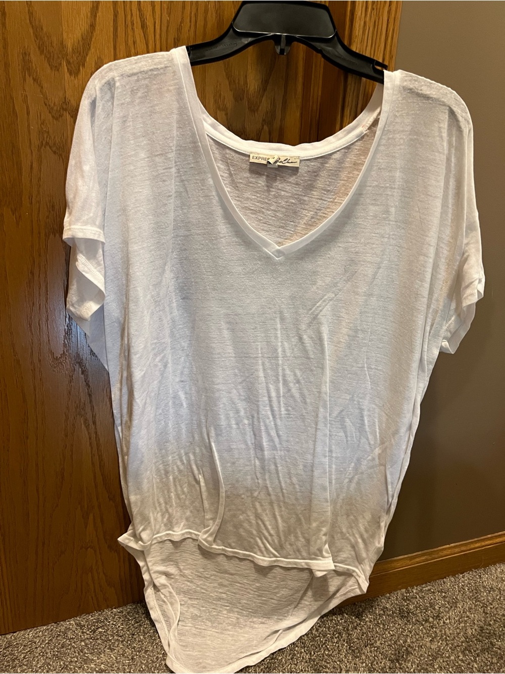 Lightweight White V-Neck Women’s Top - Express
